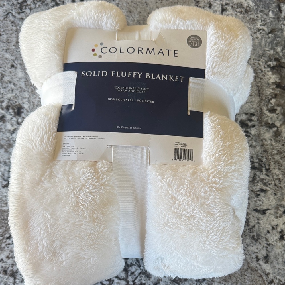 Cream Solid Fluffy Blanket - Ultra Soft Throw
